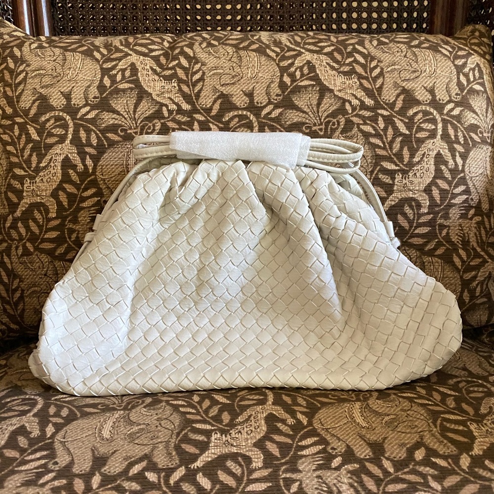 SOLD!! Off White Woven Pouch Clio Bag